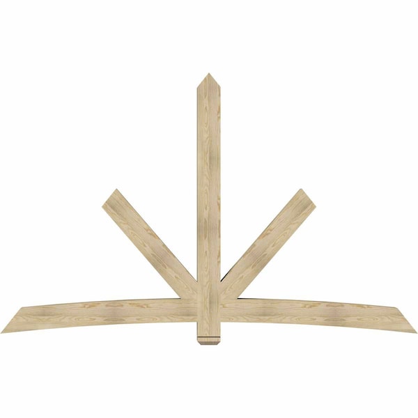 Ekena Millwork Alberta Rough Sawn Timber Gable Bracket, Douglas Fir, 108"W x 68"H x 6"D x 6"F, 15/12 Pitch GBW108X68X0606ALB00RDF - main
